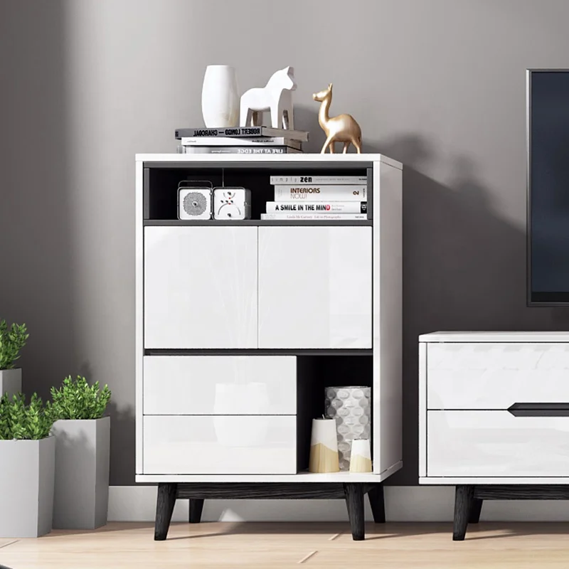 Modern Living Room Furniture Luxury  MDF White Glossy Tv Sideboard Cabinet
