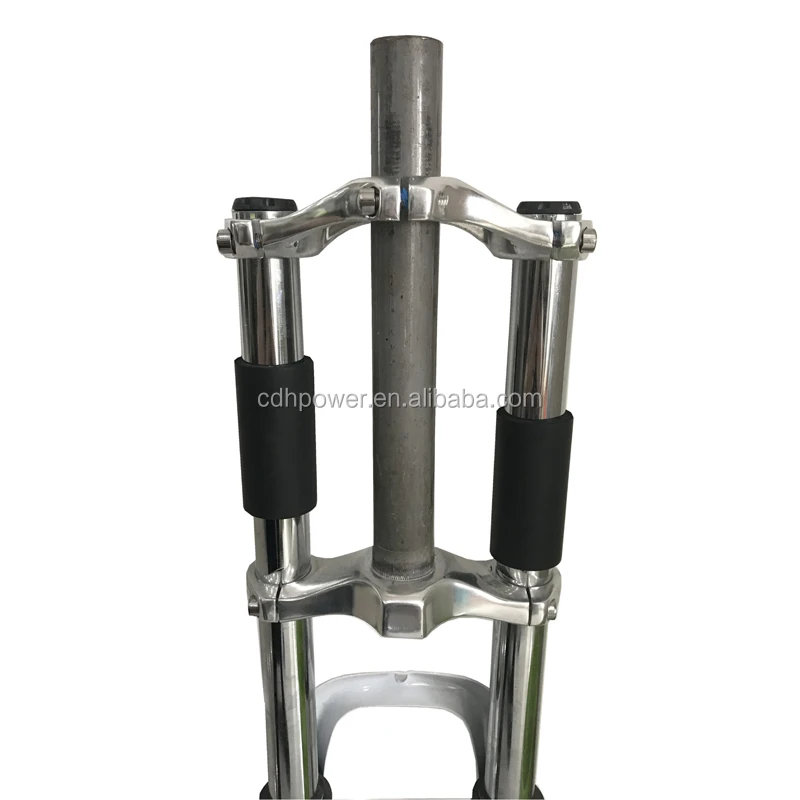 Double crown bicycle front suspension fork/white