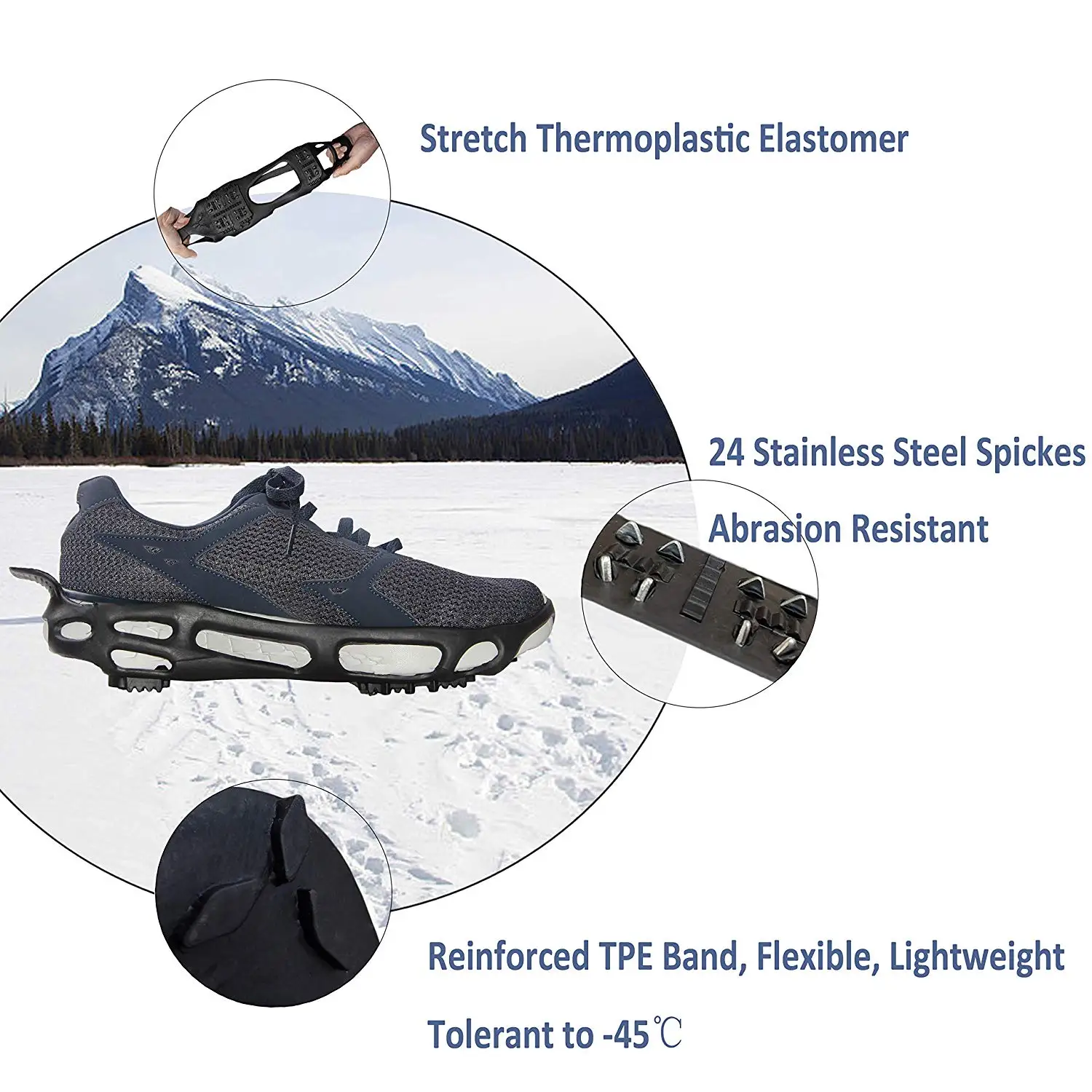 Нескользящие захваты для льда, шипы для обуви, снежные шипы для альпинизма