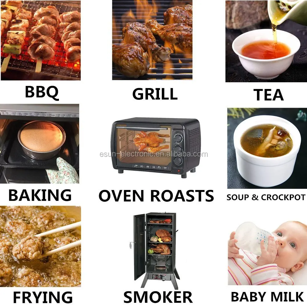 Беспроводной дистанционный цифровой термометр для мгновенного считывания мяса с кухонным таймером