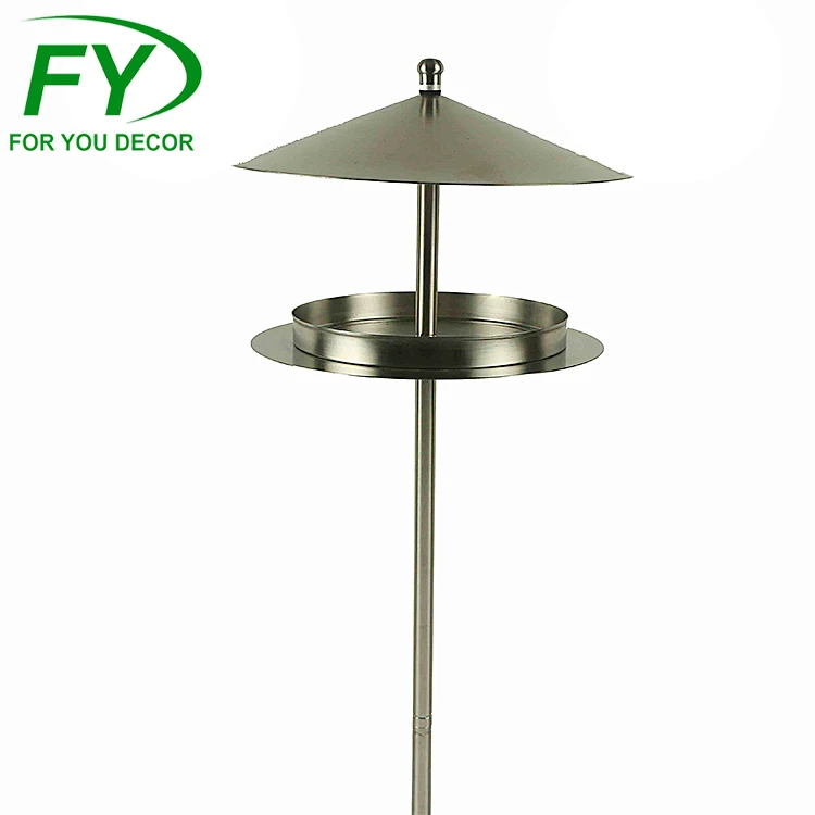 
New design Eco-friendly stainless steel metal bird feeder ware pole station 