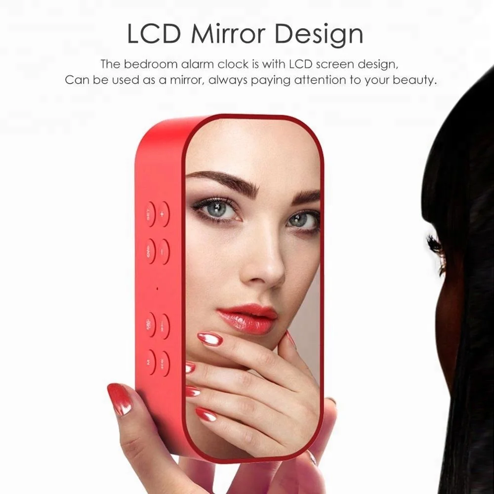 Portable 1600mah battery 2x5W BT5.0  New Arrival Portable Wireless Bluetooths alarm clock speaker With Alarm Clock Function