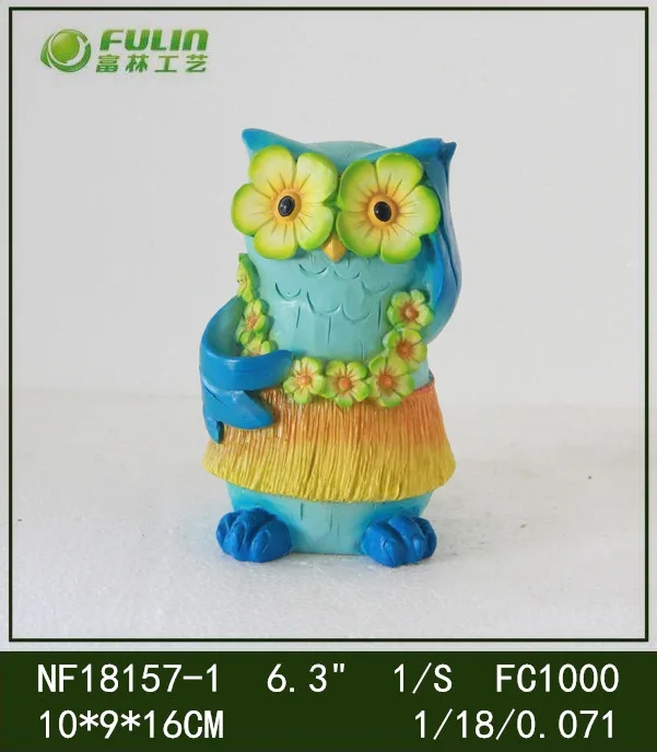 outdoor animated owl funny animal figurines polyresin for garden decoration