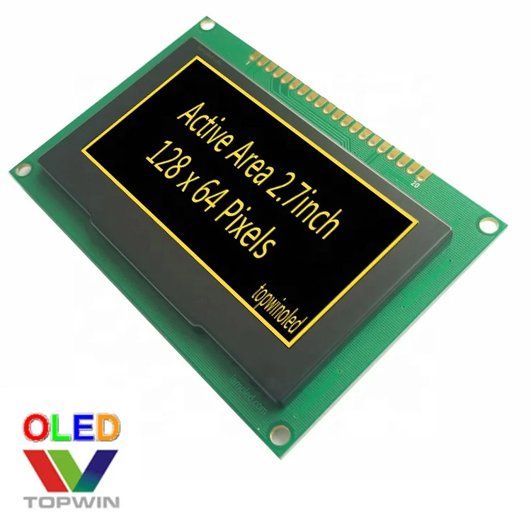 2.7' 2.7inch 2.7 inch 128x64 pixels green colour oled assembled module TW28642270B05 ssd1322 SPI parallel Interface PCB board