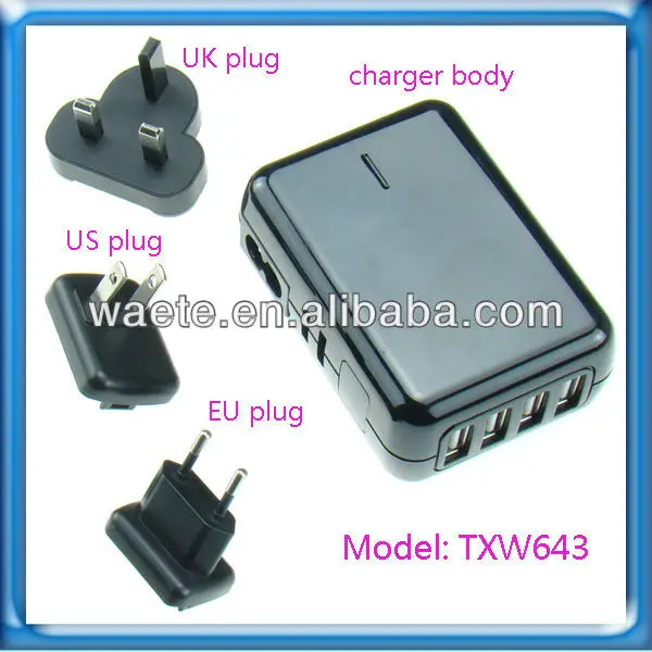 4 порта USB зарядное устройство для сотового телефона