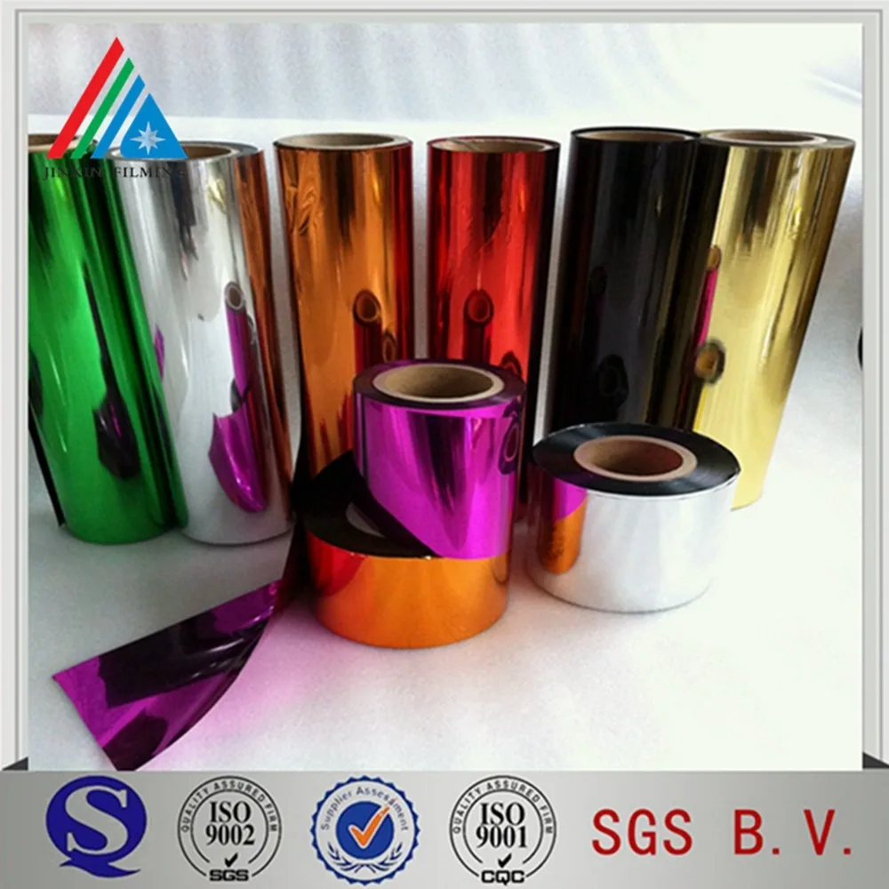 10 mic Gold Metalized PET Film/Colored MPET Film/Colorful Plastic Film
