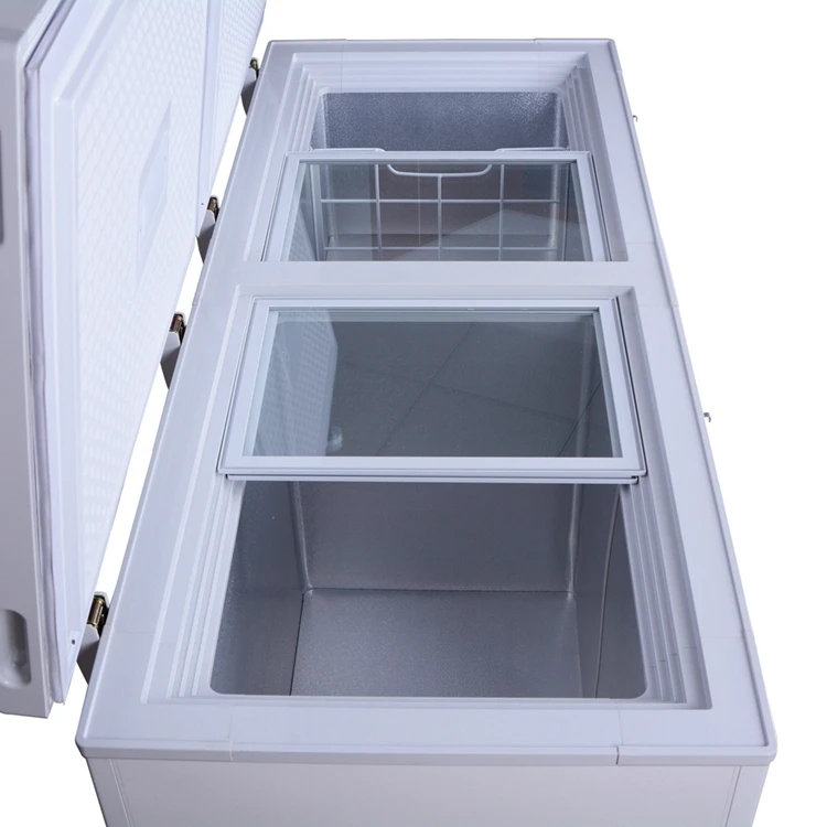 433L solar freezer DC 12V 24V energy saving freezer fridge with 110mm foaming insulation