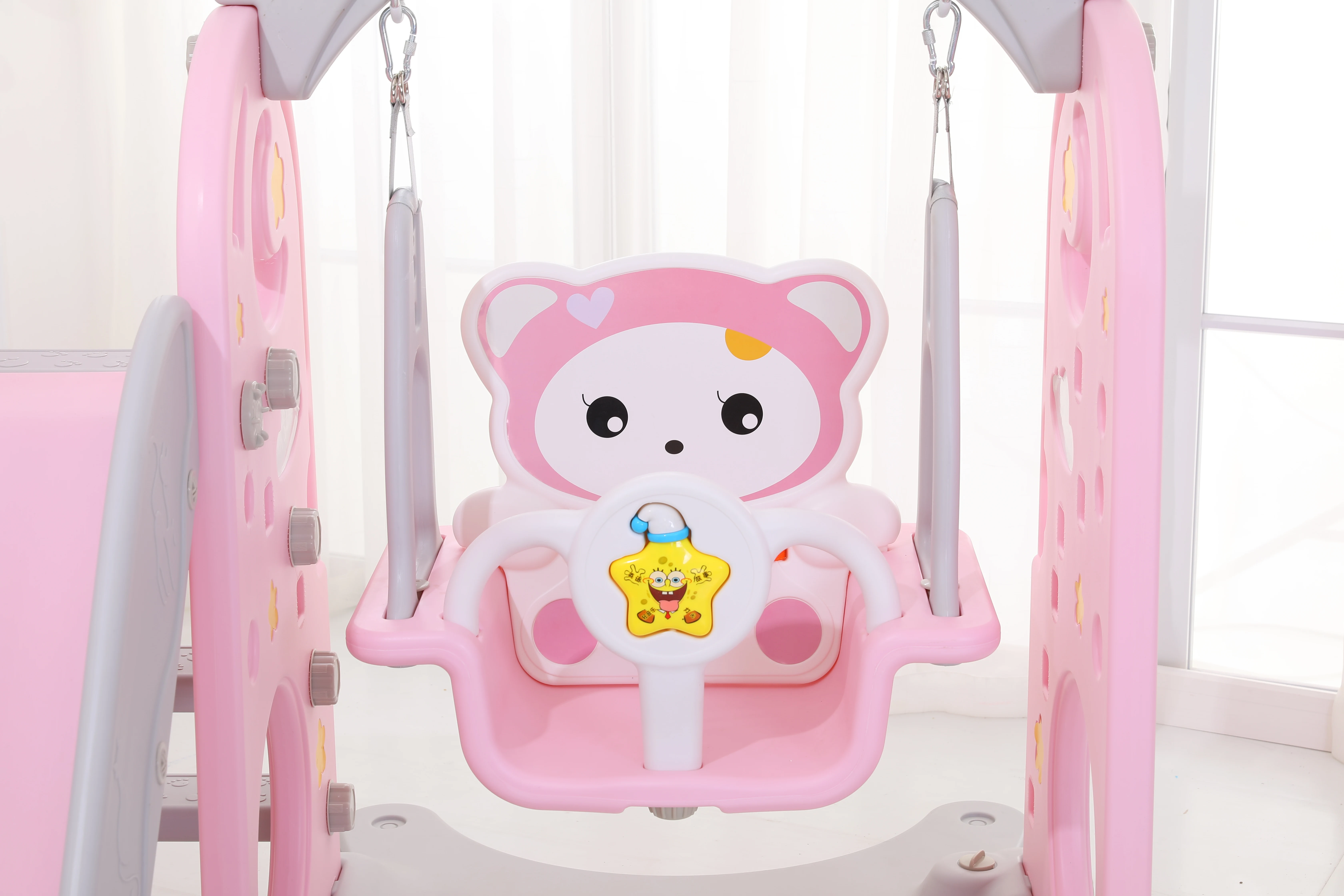 
New arrived Top sale indoor plastic slide and swing for baby 