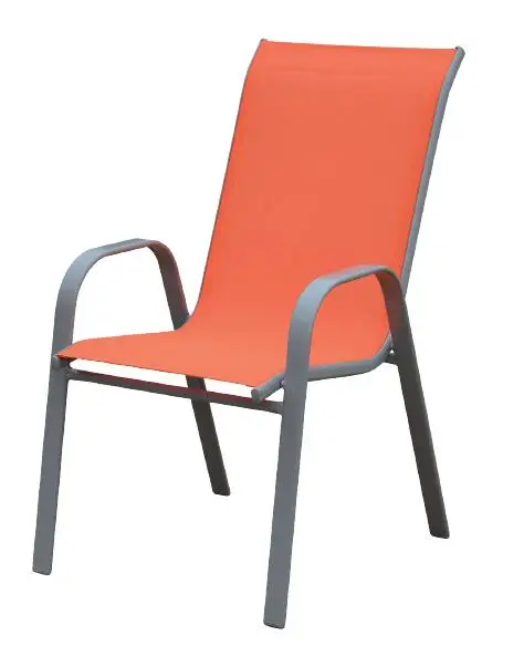
outdoor furniture garden used patio stacking steel sling textilener chair 