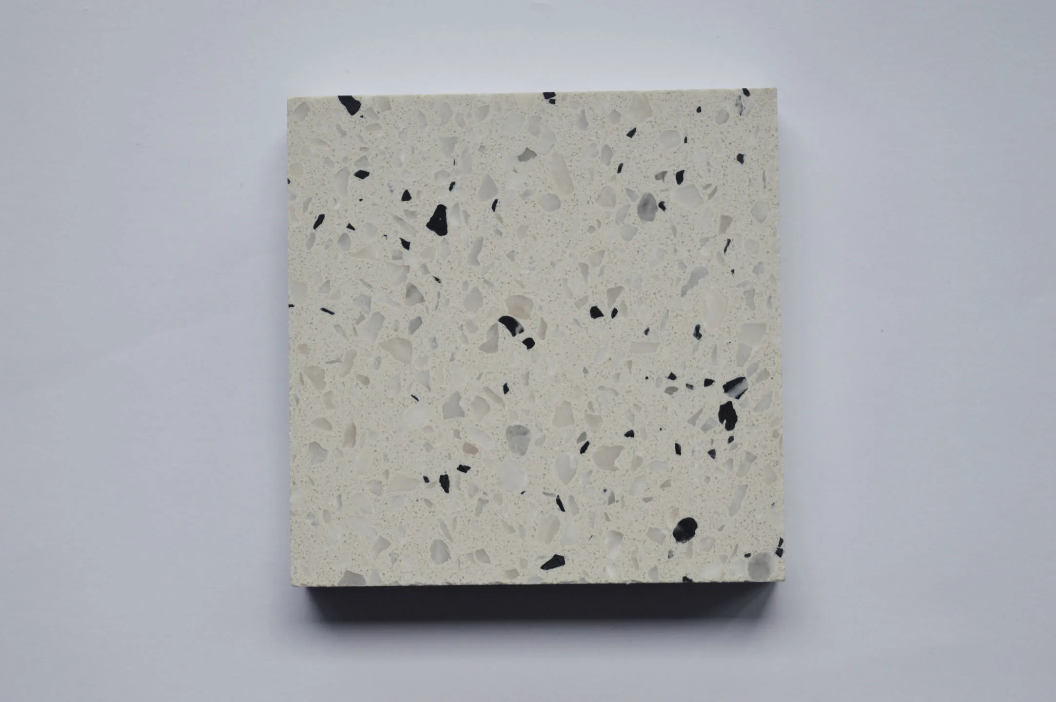 
Black dots ivory white terrazzo 
