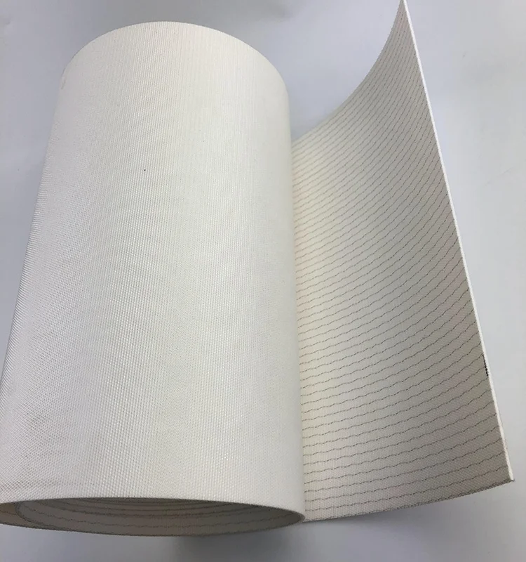 White Color Fabric  with PU Conveyor Belt Canvas Belt
