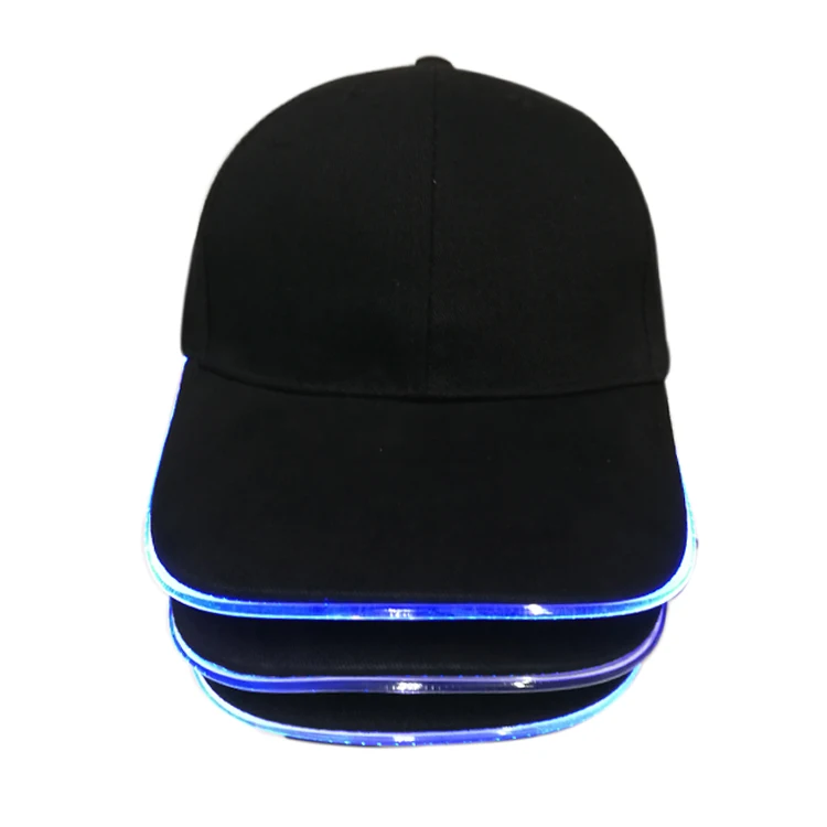 Wholesale Custom Led Light 6 Panel Baseball Hat Fashion Glowing Flash Led Hat