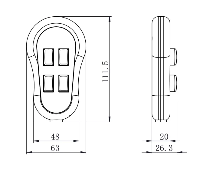 4-Button custom adjustable bed and heat remote control electric recliner hand control