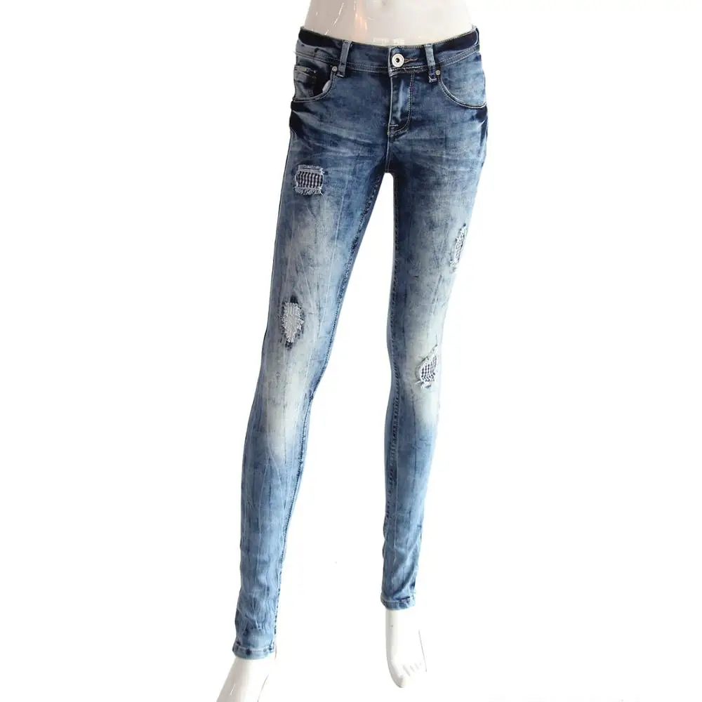 Новые модные женские cat-борода эффект джинсы брюки джинсы оптом