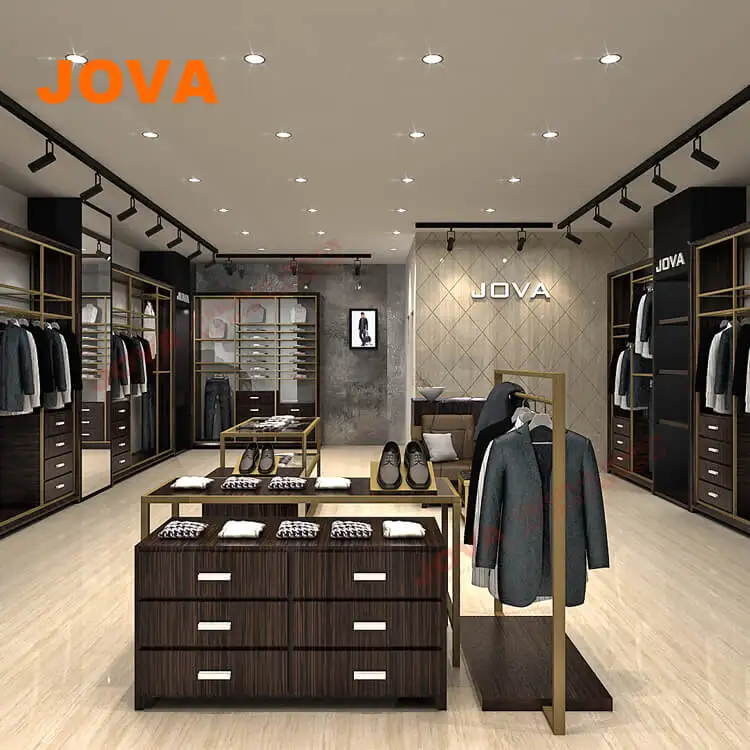 Professional clothes shop decoration design with clothing store showcase