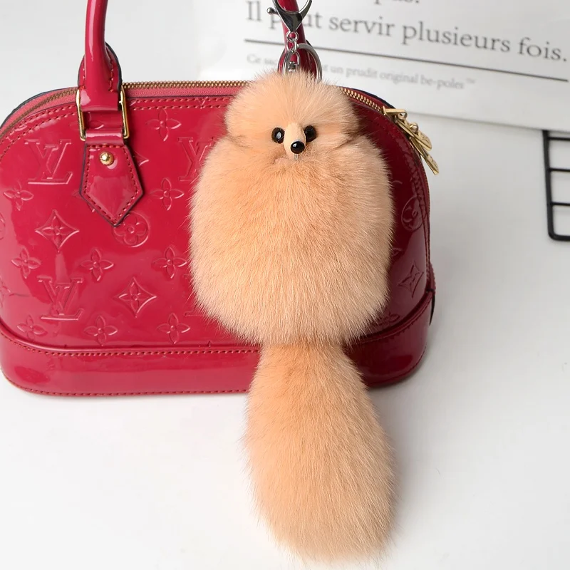 Вешалка для шариков из лисьего меха, сплав, разноцветные полоски, меховые ключи, женская сумка, меховые вешалки, оптовая продажа, брелок с помпоном