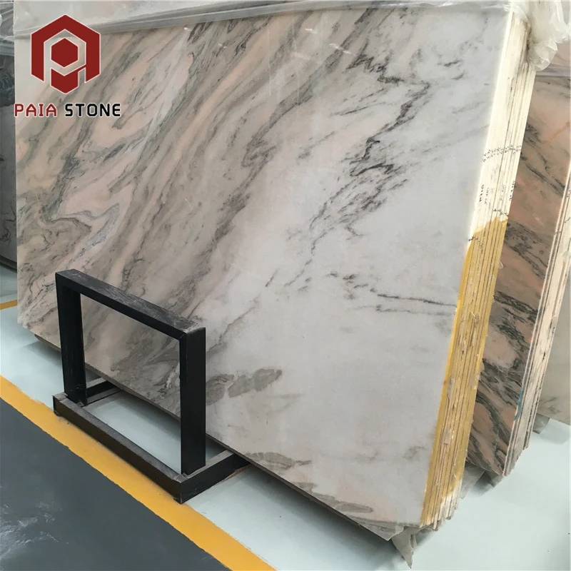 Natural Aurora Pink Stone China Marble Slab 24x24 Price