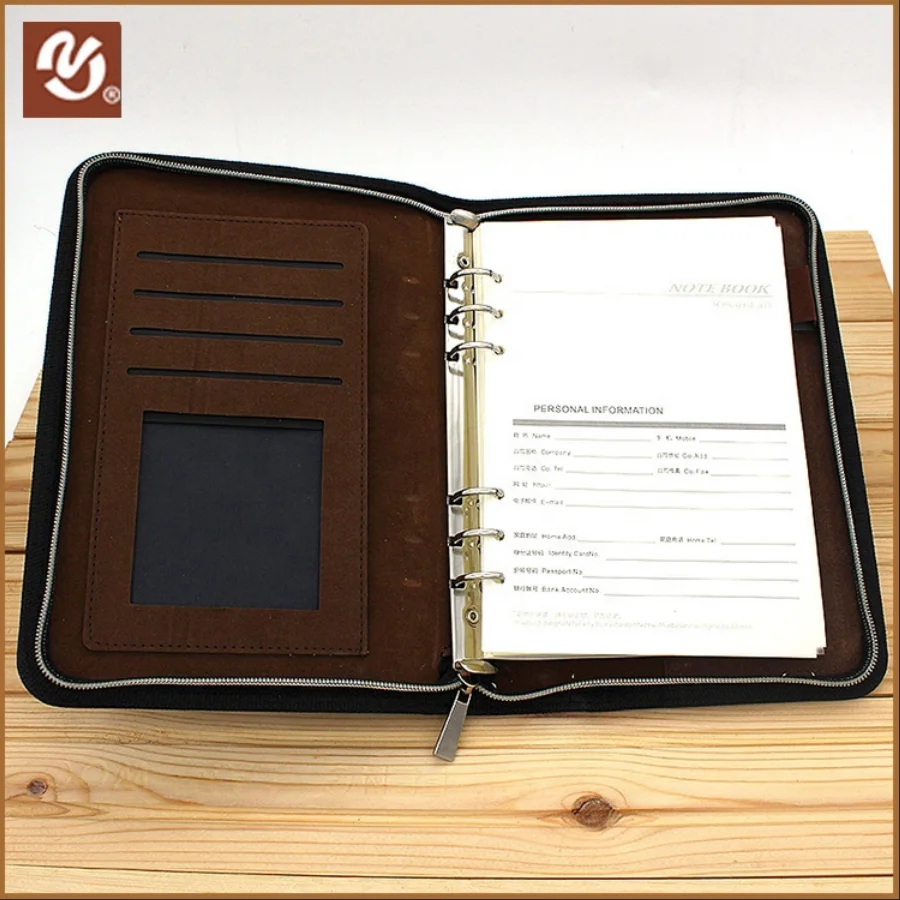 
Portfolio With Power Bank police leather envelope portfolio folder with tri-fold 