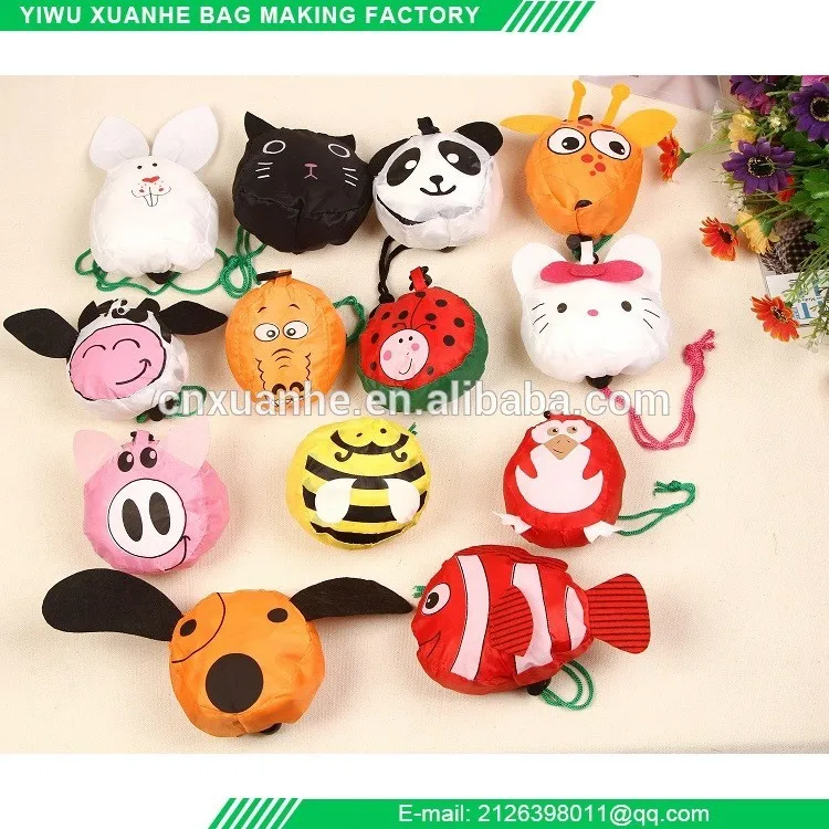 Wholesale Custom Animal Shape Foldable Bag Shopping Bag White Panda Pattern Tote Bag