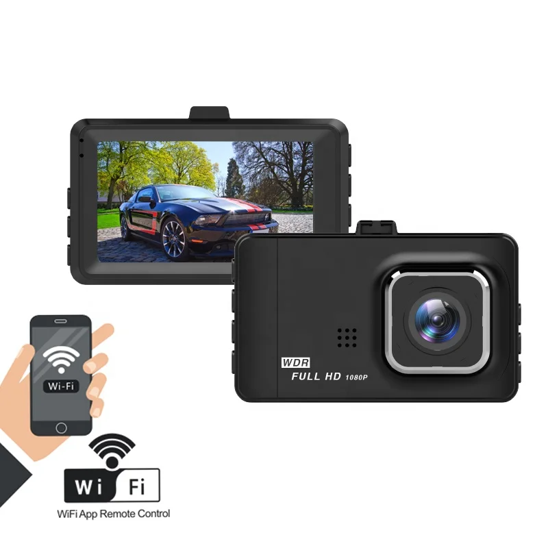 Wide-angle 4G lens automobile black box 170 degree 1080p hd dashcam recorder 3 inch car data black box with wifi connecting