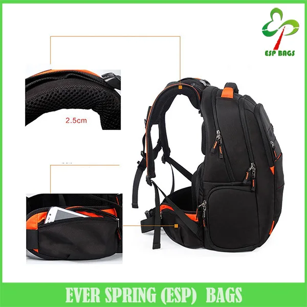 Functional waterproof camera backpack , stylish anti shock and theft dslr camera bag with extra rain cover
