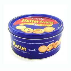 Food grade round metal cookie tin box/candy tin container