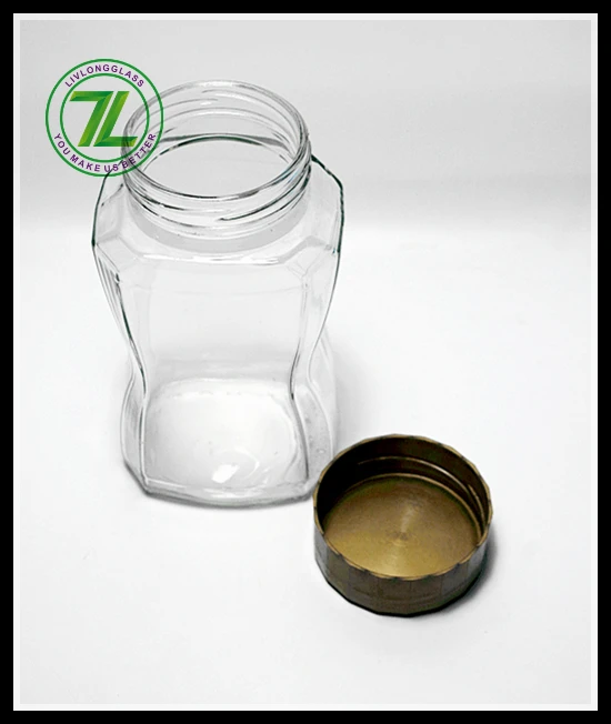 factory selling 810ML coffee glass bottle food container glass jar with plastic lid 27oz