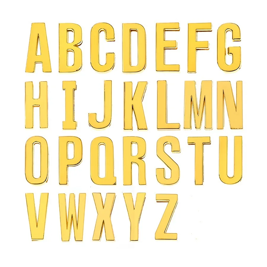 High quality zinc alloy 30mm christmas large decorative noel  alphabet gold letters