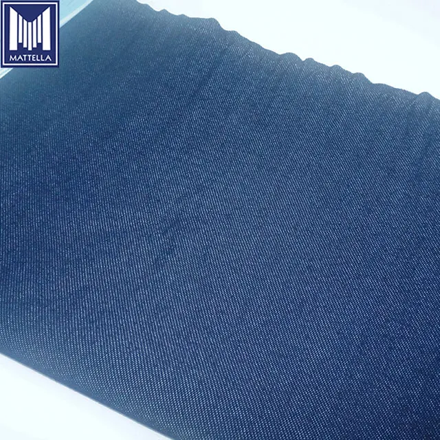 K8563 4 way  warp stretch 4% elastane french terry indigo knitted denim knit fabric wholesale per meter per kilogram