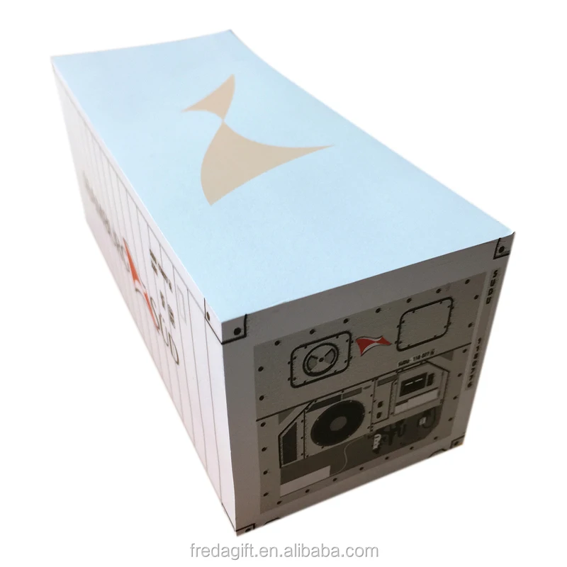 Factory customized container shaped paper block note cube memo cube for promotion
