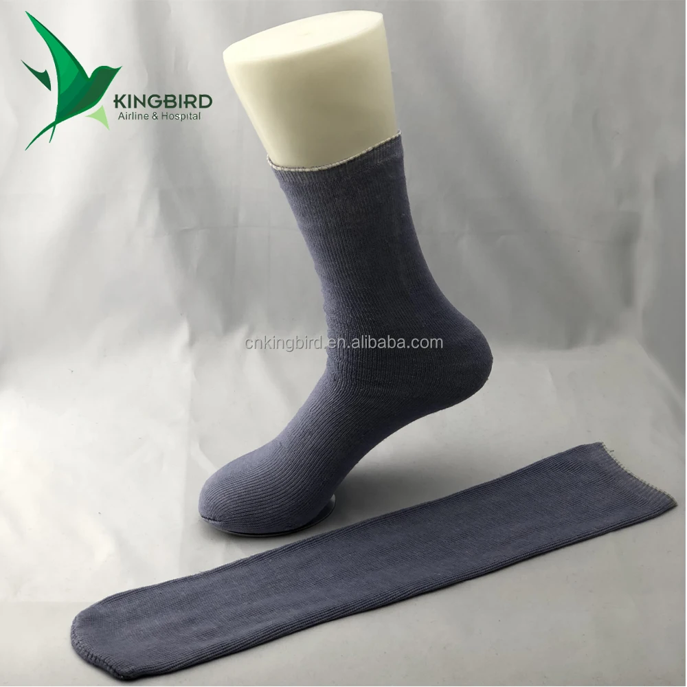 knitted Casual Airline Disposable Tube 100 % Polyester Socks