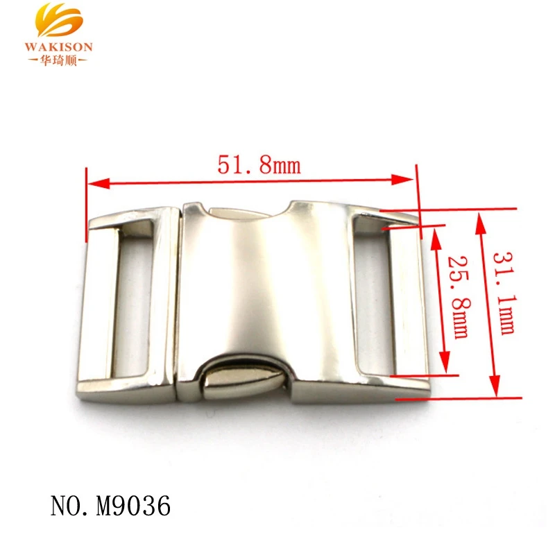 Pet Hardware 16mm 20mm 25mm metal quick Side release Metal buckle For Dog Collar buckle