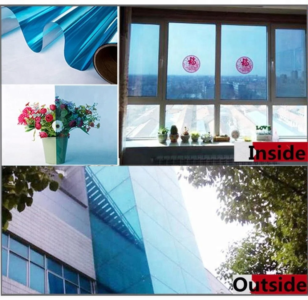 High quality PET material blue sexy glass decorative film for windows