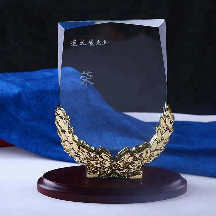 Chinese pujiang wholesale customized creative crystal glass trophies awards
