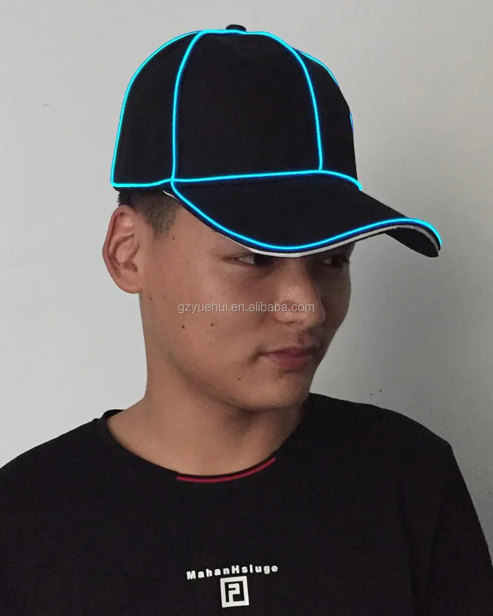 Glowing LED Glow Baseball Hat Light Up Hat+DC-3V Steady on Inverter Neon Glow Light Props Glow Party Supplies Masquerade Party