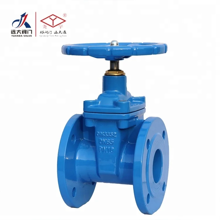 Yuanda din3352 f4 Resilient seat non rising stem gate valve/EN558-1 series 14/EN1092-2-1997