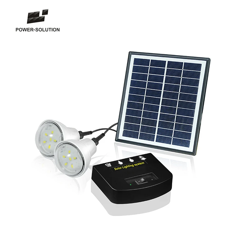 4W Panel Affordable Solar Power Energy Home Lighting System Kit For Two Rooms