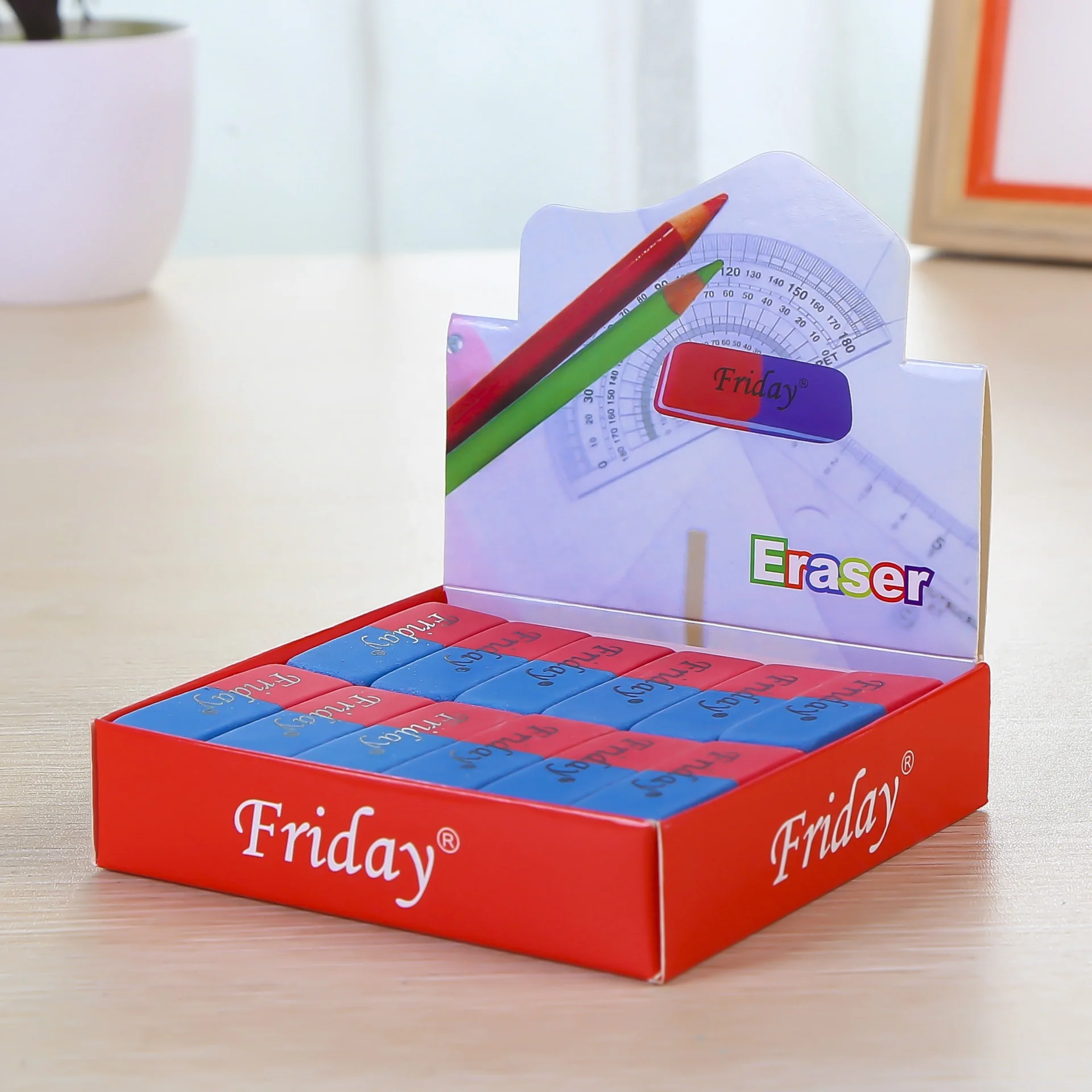 New Two-tone 2B pencil eraser student sketch rubber gift learning stationery