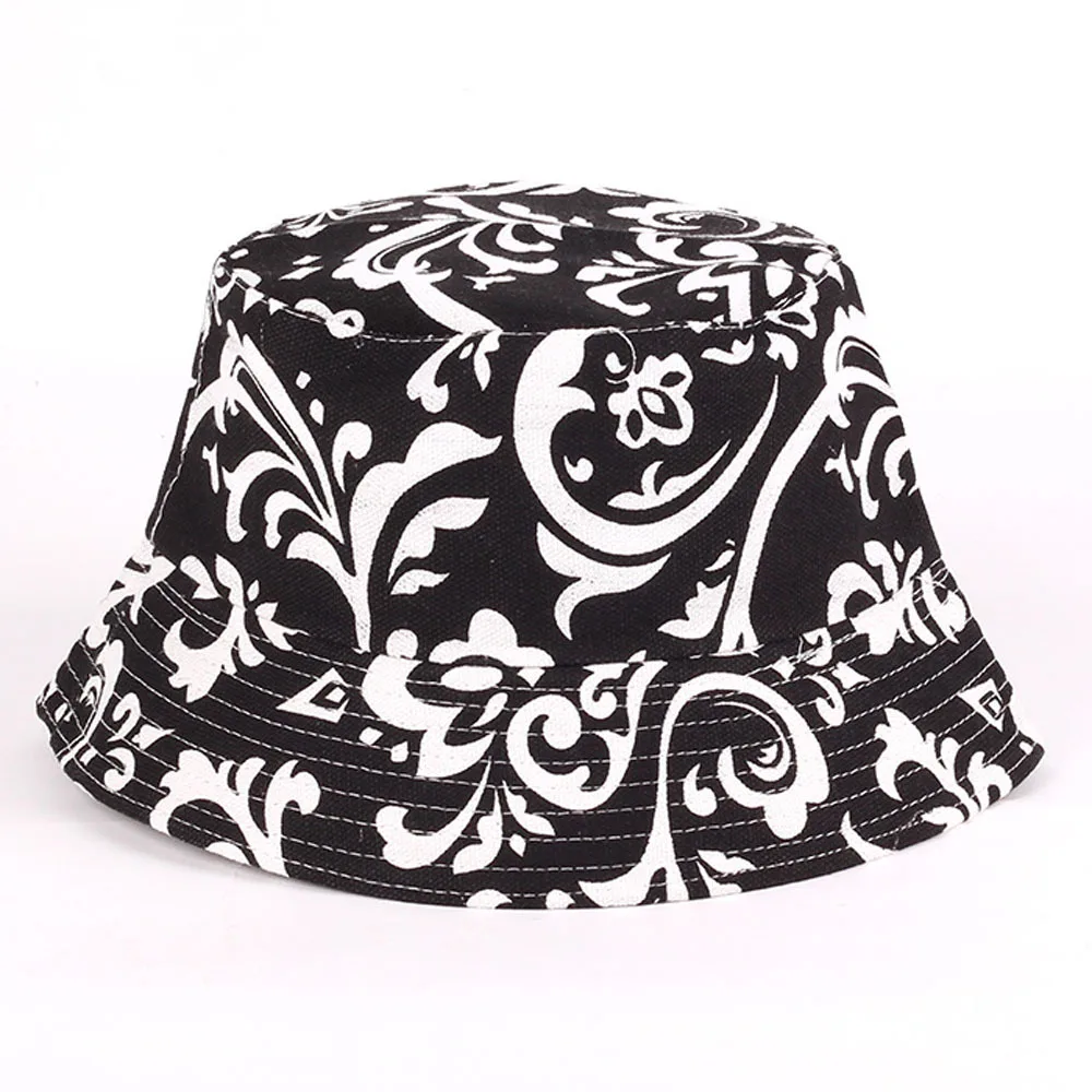 
Women Cotton Summer funny cheap Bucket Hat for Women floral printing Bucket Hats 