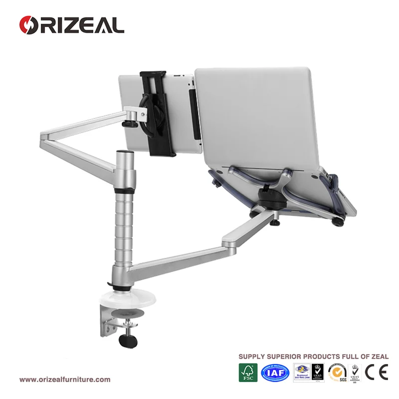 
solid steel laptop holder Dual Stand Adjustable Height Rotatable Holder standard vesa mounting Best value 