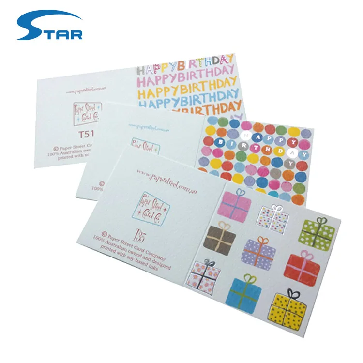 
Custom printing happy birthday greeting cards 