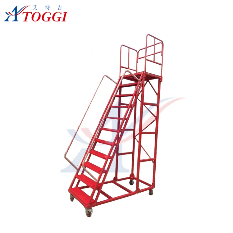 safety collapsible steel step ladder with wheels for sale
