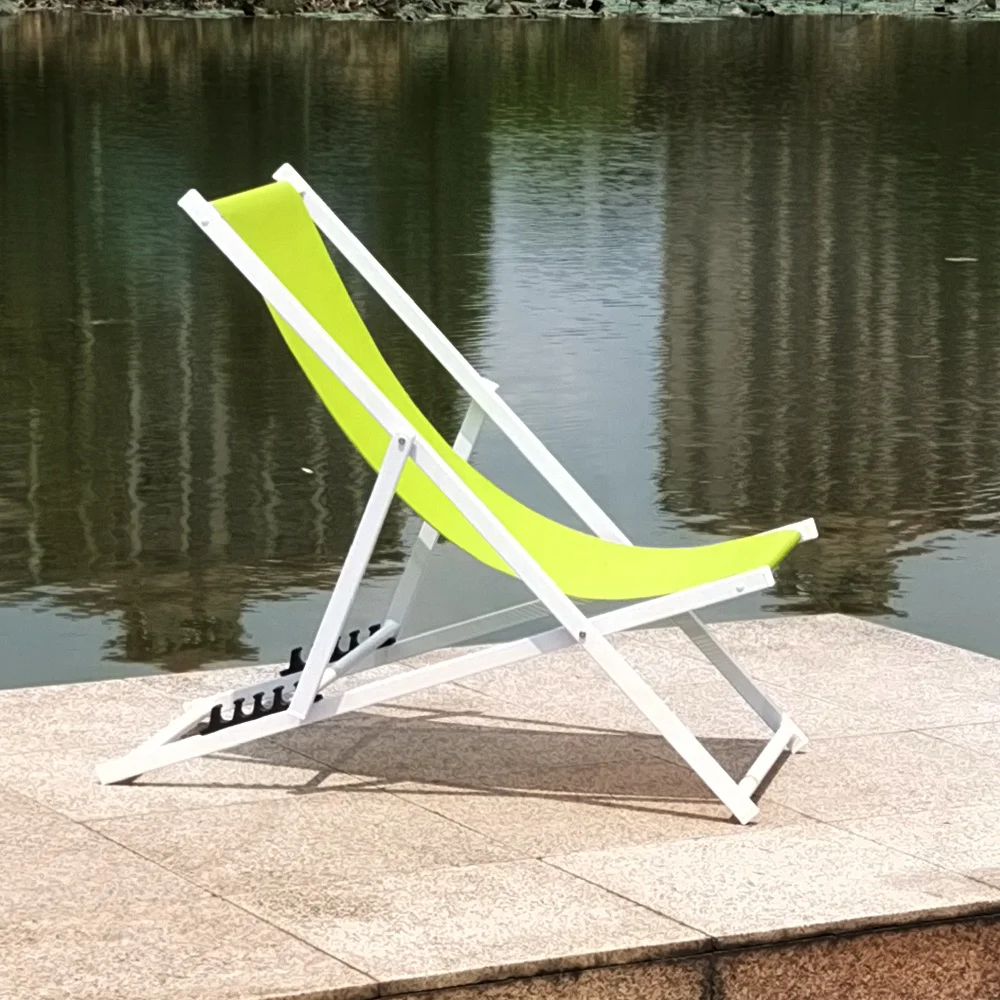 Outdoor Aluminum Camping Furniture Folding Beach Sling Chair  Chair Swimming Pool Sun Lounger Deck Chair