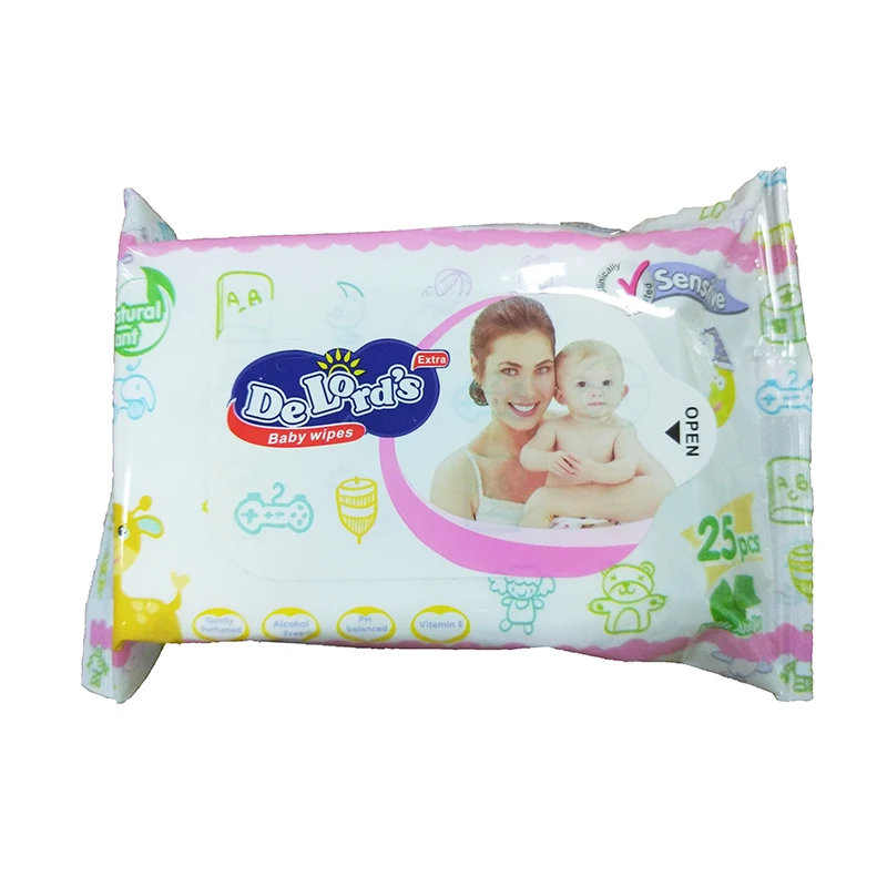 Custom Brand Logo Multi Pack Non Alcohol Antibacterial Baby Wet Wipe