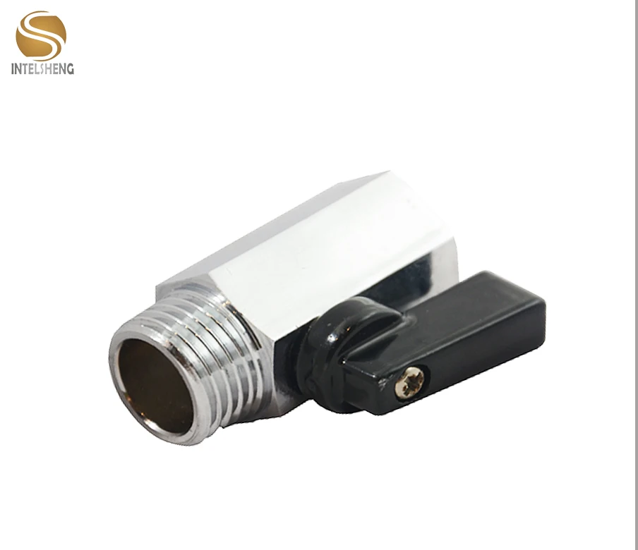 Yuhuan hot sale female-male Black Handle 1/4 inch-1inch brass nickel plated  mini ball valve