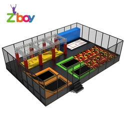 Commercial Jump Adults Large Indoor Trampoline Park Playground With Ninja Warriors