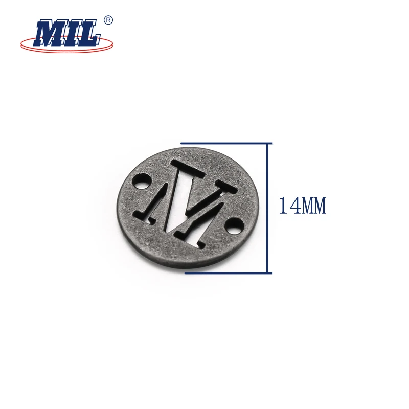 Custom fashion swimwear brand logo vintage metal label tag with 2 hole