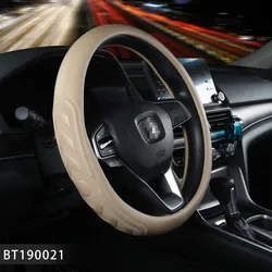 PVC Lace Up Leather Designed Steering Wheel Cover For Cars Universal Size Automotive Accessories