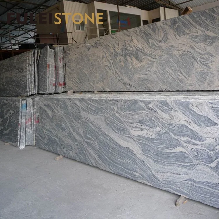 Polished Sand Wave Granite Juparana slab and cut to size high quality