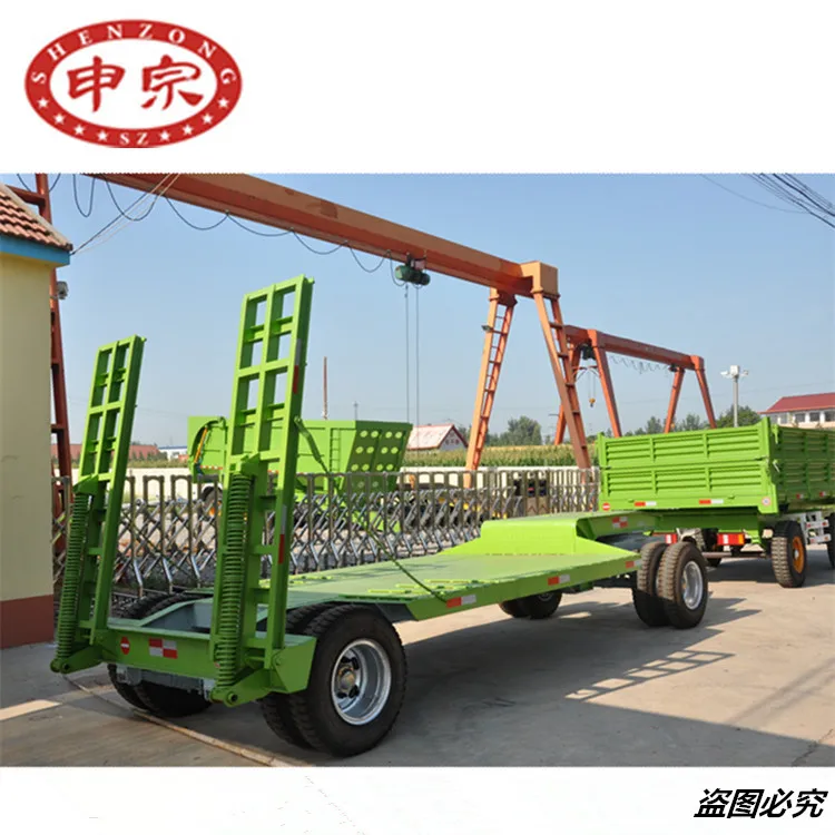 farm tractor transporter 7 ton flatbed excavator full trailer